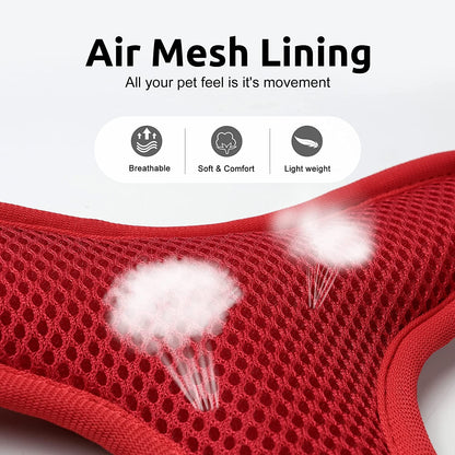Reflective Dog Harness No Pull Waterproof Dog Vest Harness Adjustable Pet Vest Harness for Dogs Red L/XL