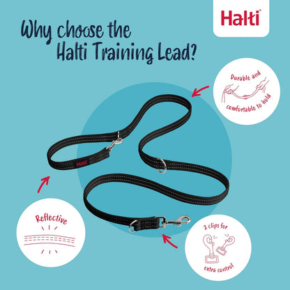 Training Leash - Multifunctional Double-Ended Dog Leash, Ideal for Anti-Pulling Dog Training. Lightweight, Soft & Durable. Suitable for Puppies and Small Dogs (Size Small, Black, 2M)