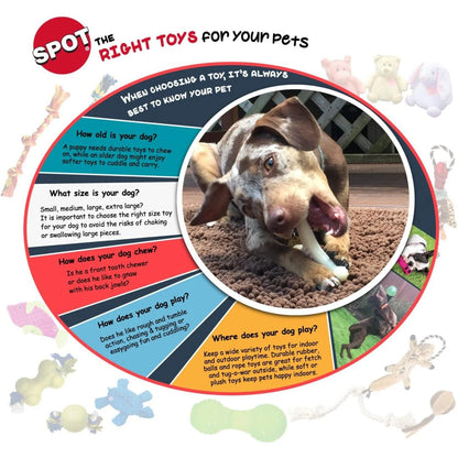Play Rubber Bones for Dogs – Durable TPR Chew Toy with Treat Hole for Aggressive Chewers, Medium & Large Dogs and Puppies, 6.5 Inch