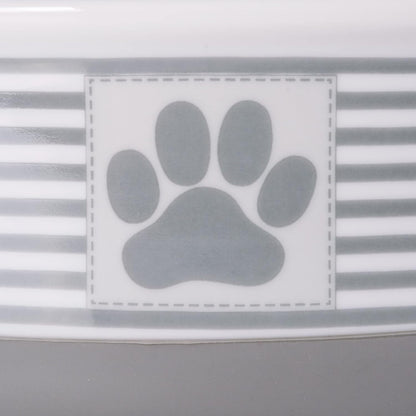 Paw & Patch Ceramic Pet Collection, Medium Set, 6X2", Gray, 2 Piece