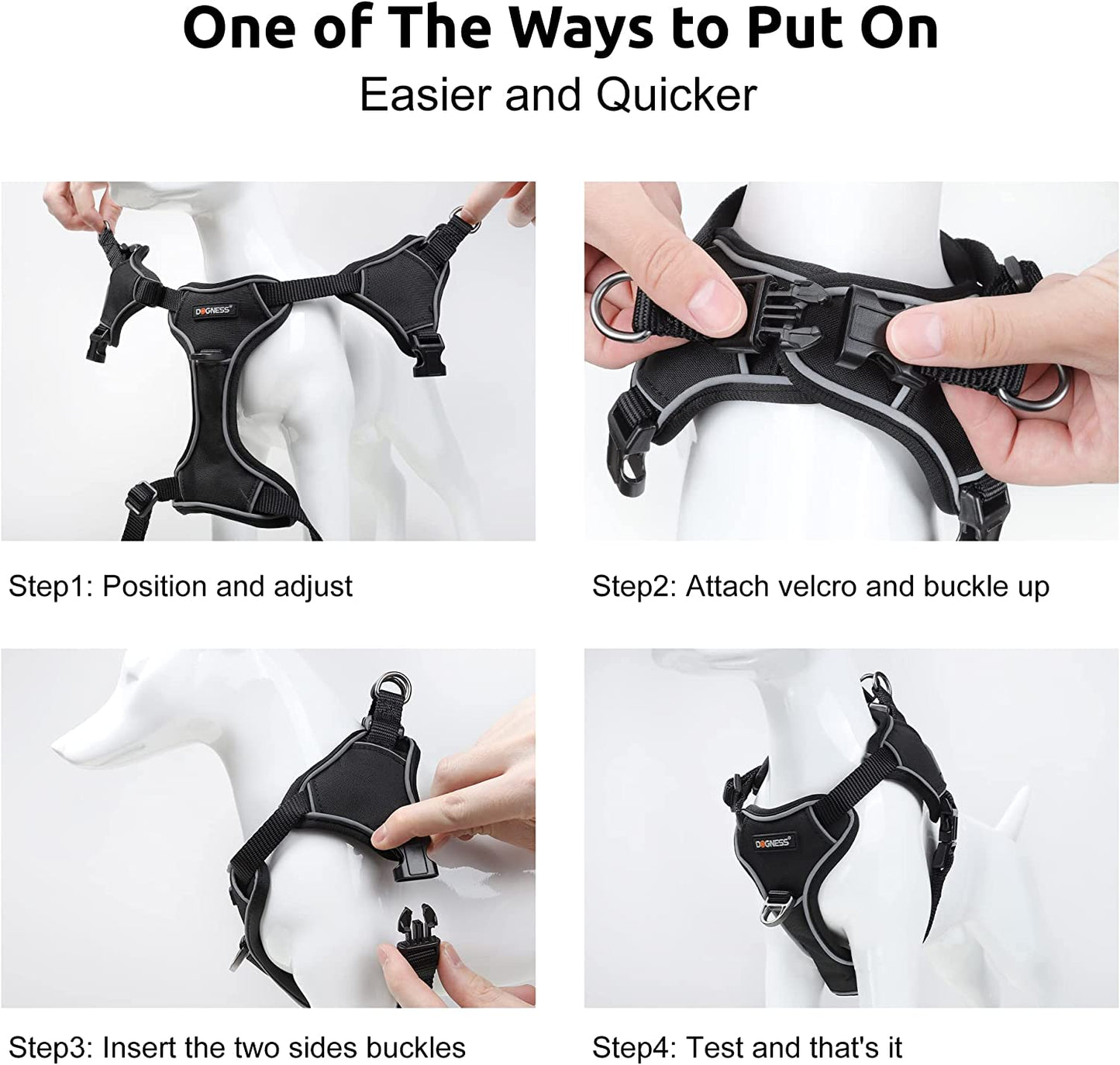 Reflective Dog Harness No Pull Waterproof Dog Vest Harness Adjustable Pet Vest Harness for Dogs Red L/XL